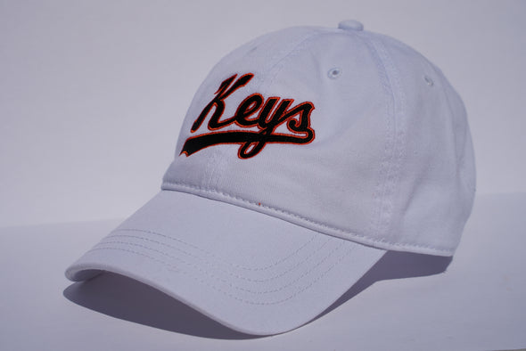 Frederick Keys Script White Adjustable Hat